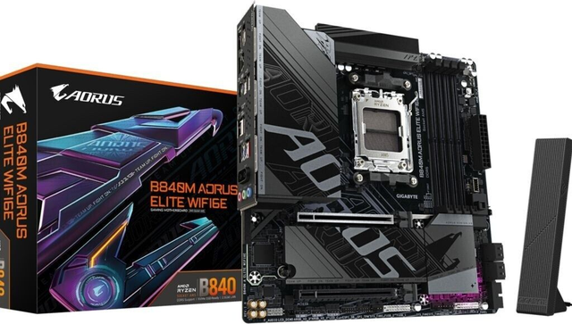02.1.0039 – Scheda Madre Gigabyte B840M AORUS ELITE WIFI6E – Micro‑ATX DDR5 entry‑level con WiFi 6E per Ryzen 7000/8000/9000