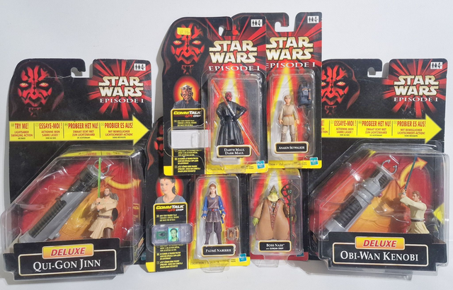 Obi-Wan, Qui-Gon, Anakin Skywalker, Padme, Darth Maul, Boss Nass, figure set