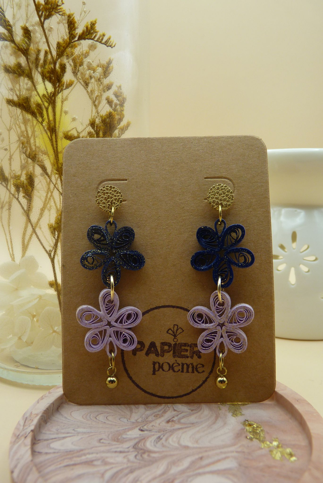 Modèle Charleston - Bleu nuit et lilas