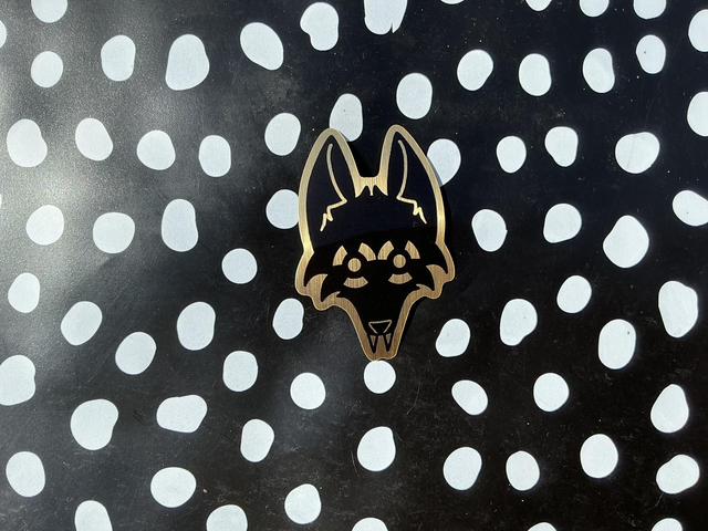 Radioactive Wolf - gold foil stickers