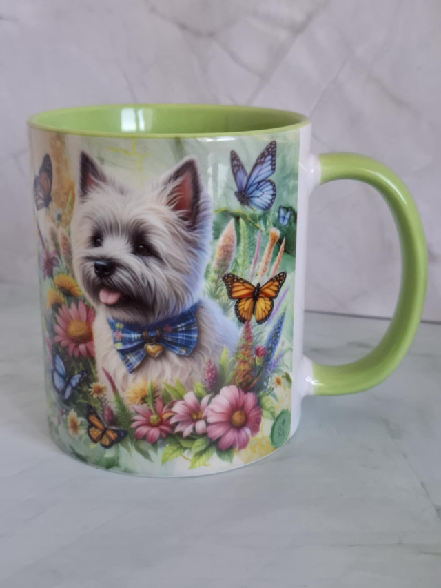 Mug vert marbré cairn terrier