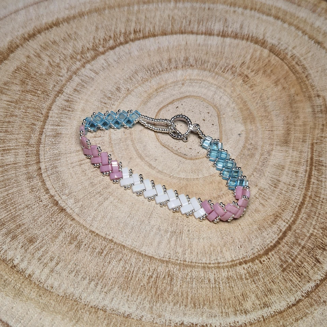 Bracelet half tilas aux couleurs du drapeau trans