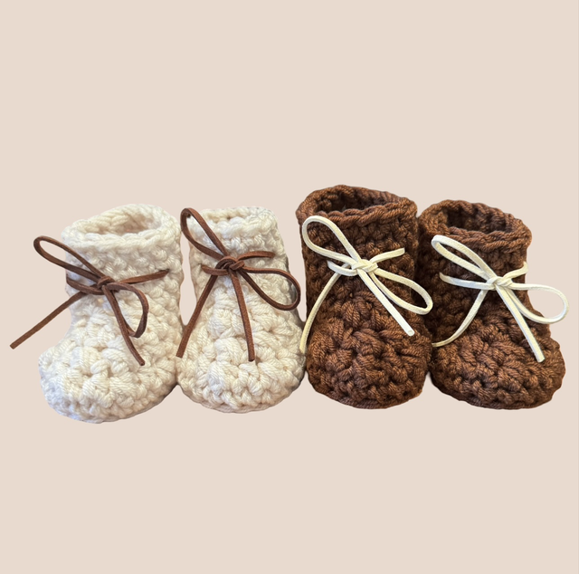 Suede Bow Booties - Brown