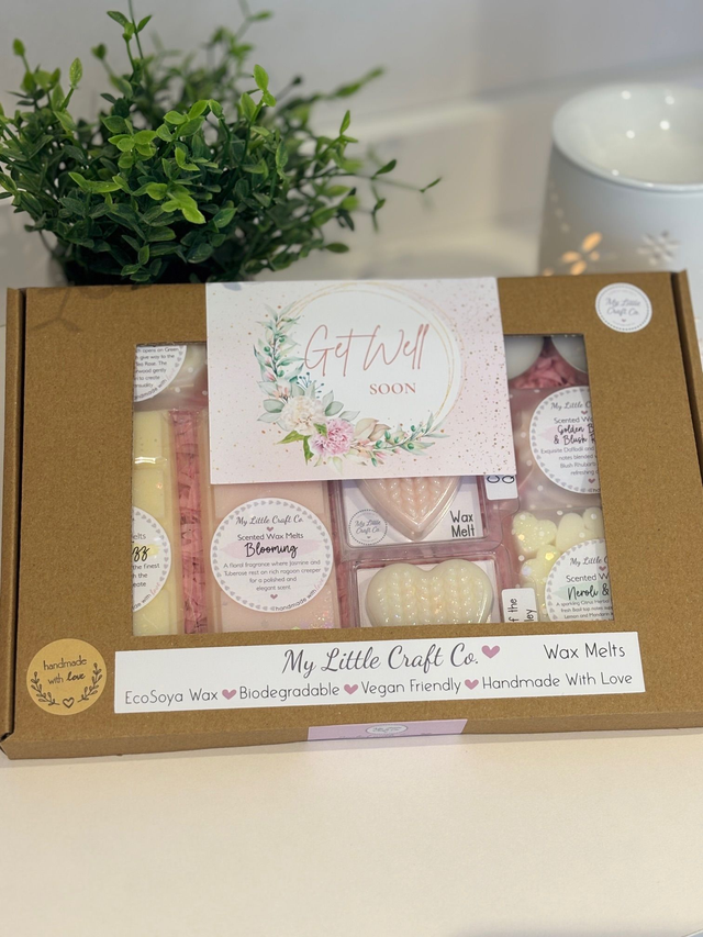 Get Well Soon Gift Box, Wax Melt Hamper, Highly Scented Wax Melts, Snap Bar Wax Melts, Home Decor