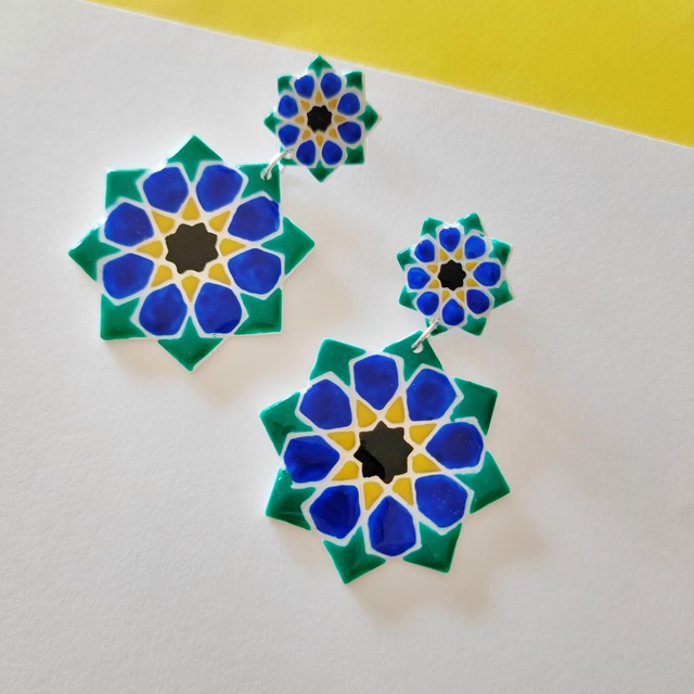 Pendientes Azulejo Árabe Andalusí Maxi doble