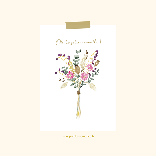 Carte postale aquarelle - Jolie nouvelle