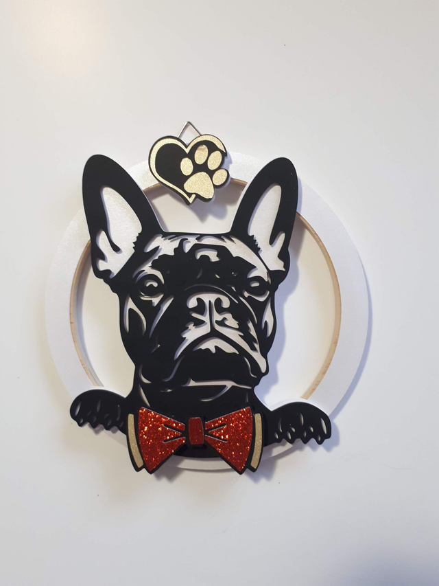 Couronne décorative murale Bouledogue