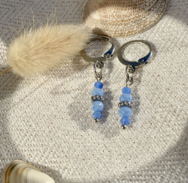 Boucles d’oreilles Prisme Marin Bleu