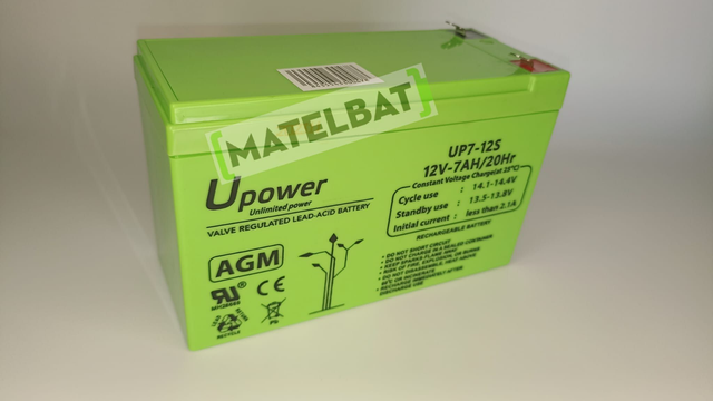 Batería AGM 12V-7Ah UPOWER F4.8