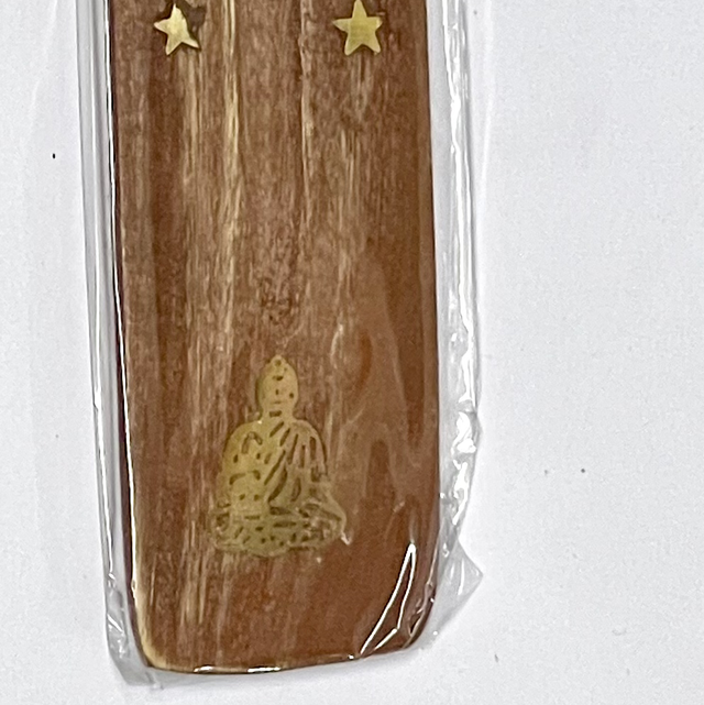 Wooden Incense Stick Burner - Gold Buddha 