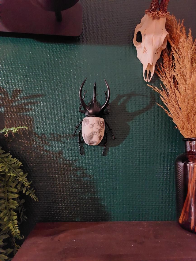 Scarabée en résine pive et marron