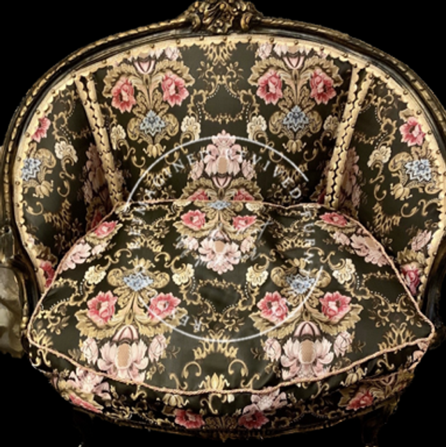 Antique French rococo love seat 