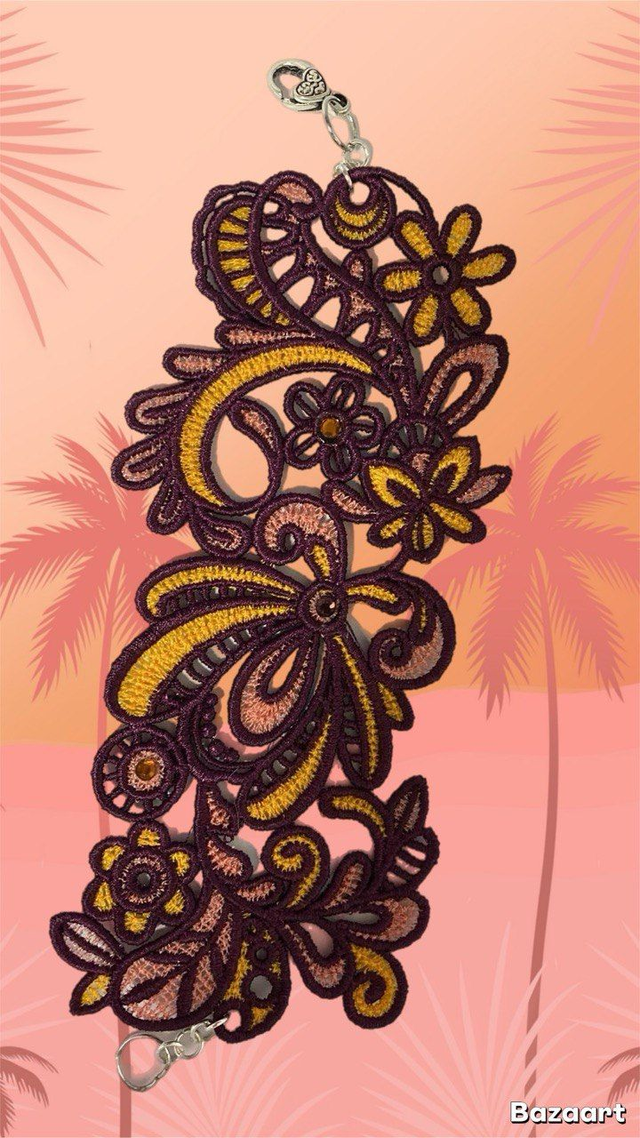 bracelet en broderie dentelle