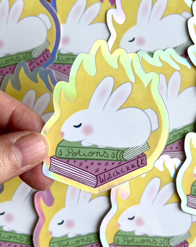 Sticker Lapin en feu