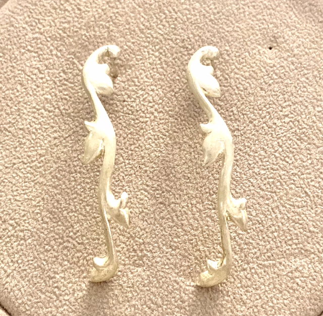Branch Silver Long Earrings