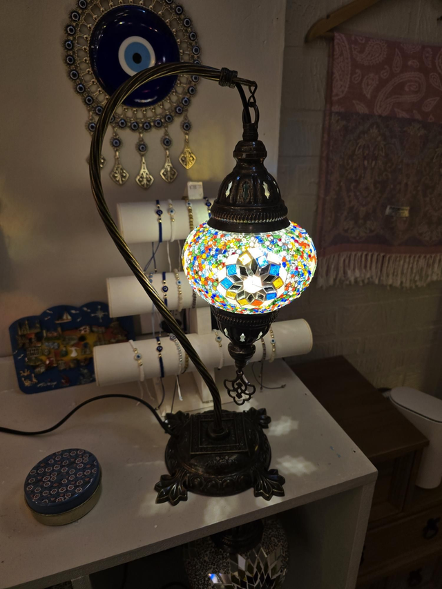 Medium Mosaic Swanneck Table Lamp