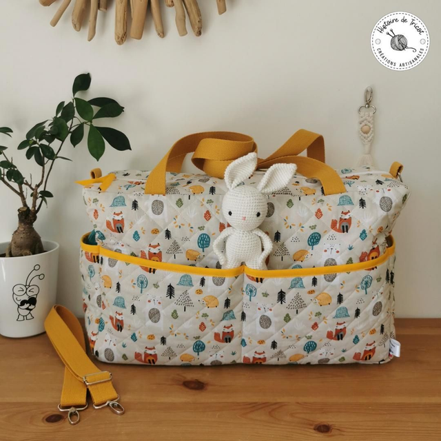 Sac à langer matelassé personnalisable ~ Sur commande