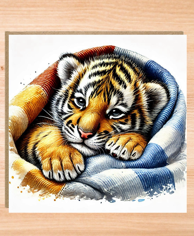 Tiger Cub New Baby Card