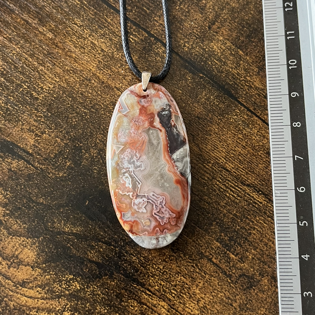 Pendentif en Agate Crazy Lace et bélière argent 