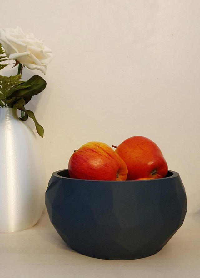 Bol low poly gris mat