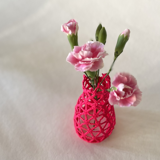 Bouteille dentelle rose fluo