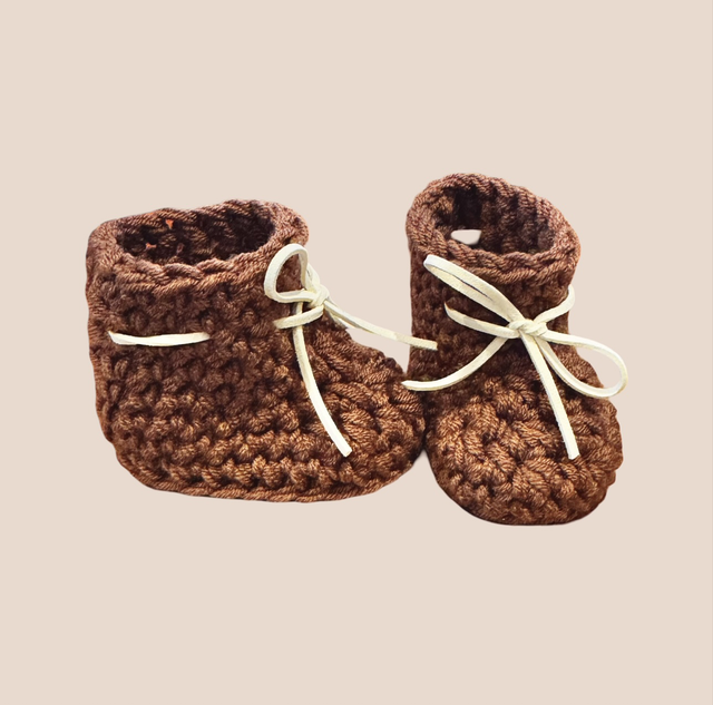 Suede Bow Booties - Brown
