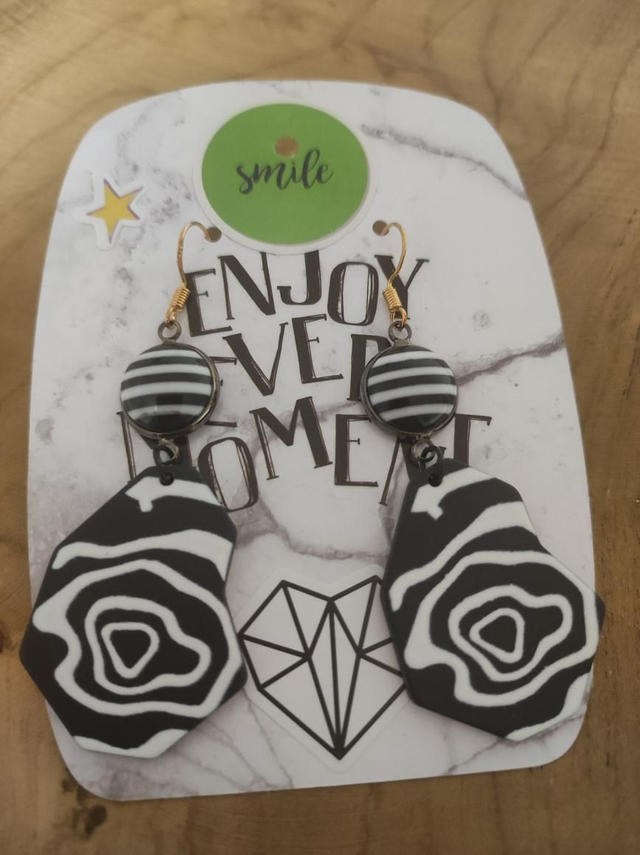 Boucles D'oreilles 'Graphic B&W'