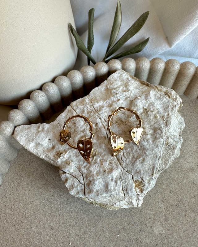 Orecchini Monstera Cerchio