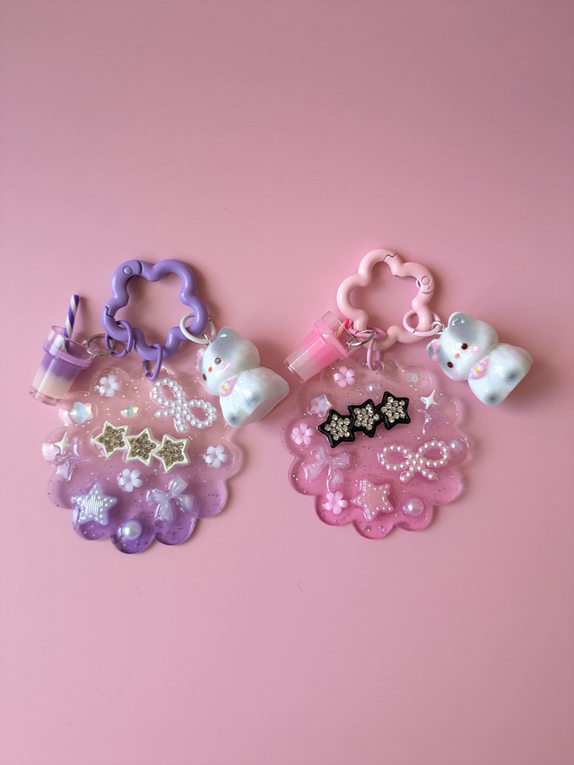 Porte-clé plaque Biscuit Chat