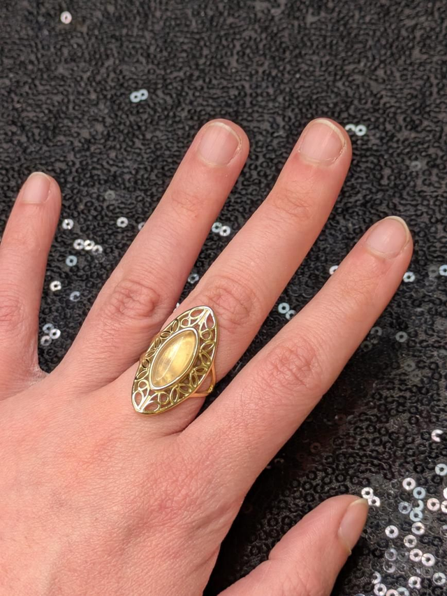 Bague quartz rose ajouré