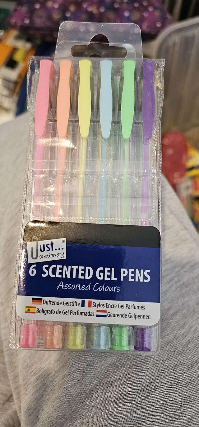 6 scented gel pens 