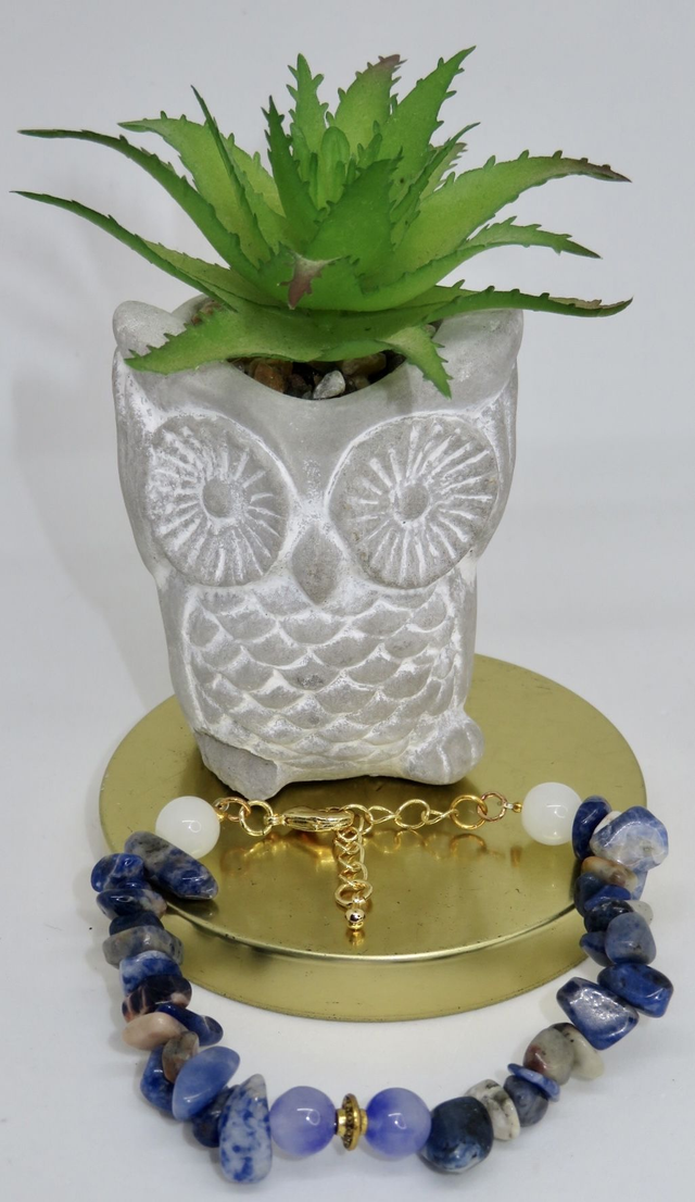 Bracelet en Sodalite et fermoir