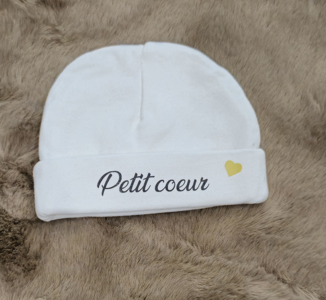 Bonnet de naissance &quot;Petit cœur&quot;