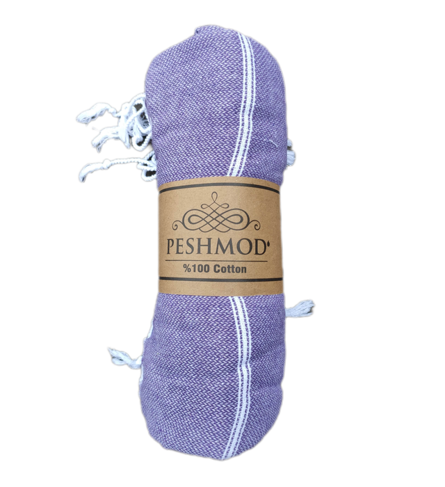 SULTAN PESHTEMAL 175x90 Turecki Ręcznik do Sauny, Hammamu, na Plażę FIOLETOWY