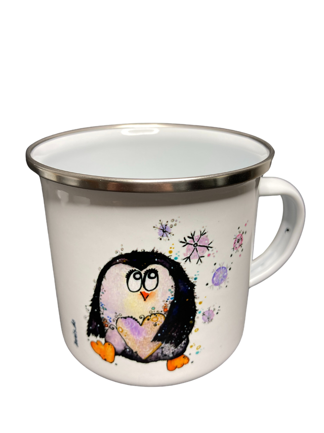 Emailletasse "Pinguin"
