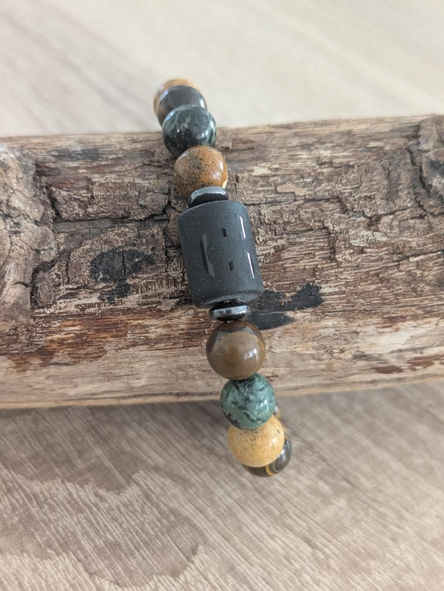 12 signes/Jaspe paysage/jaspe kambaba/oeil de tigre 