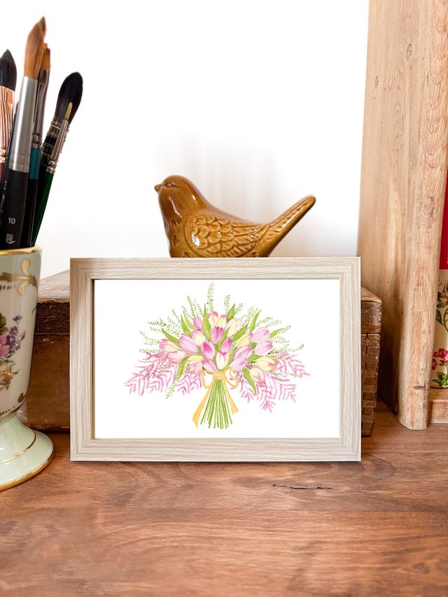 Illustration Bouquet Tendrement tulipes