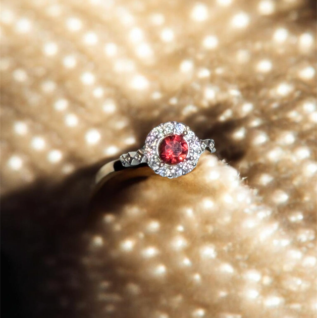 Bague argent 925 ajustable avec grenat