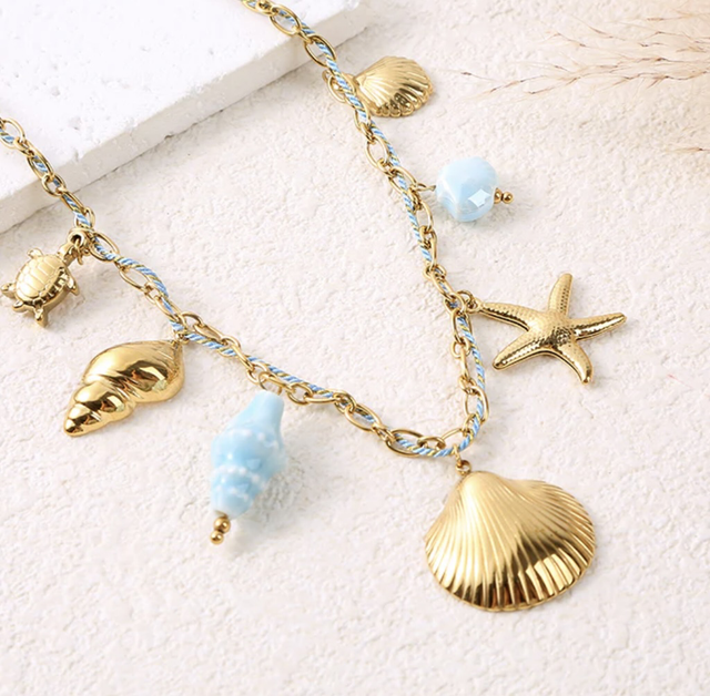 Collier mer bleu turquoise 