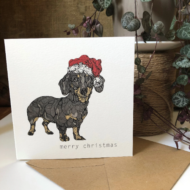 Card - Christmas - Sausage Dog - design no. 1
