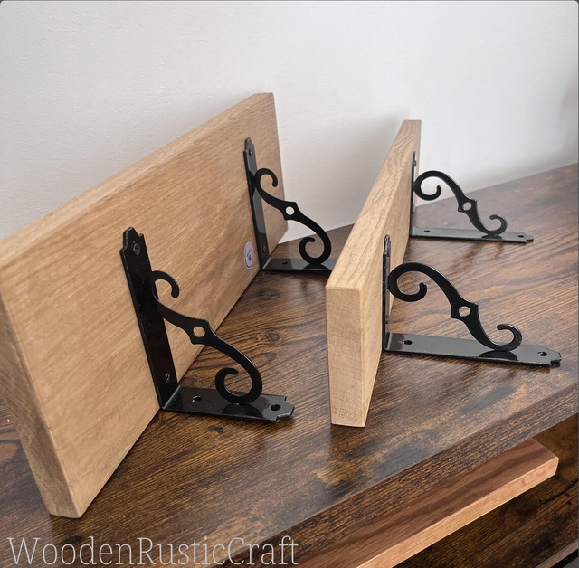 Set of 2 Handmade Oak Wall Shelves