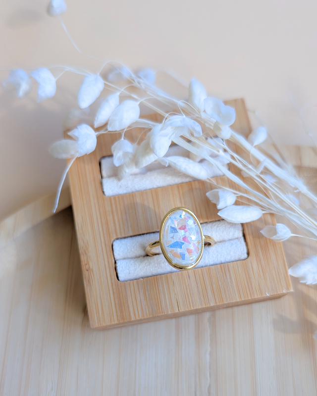 Bague Irisée en Résine 