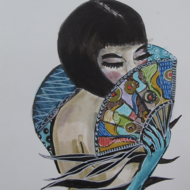 ARTSOS - WATER- COLOR ART ON PAPER  ART ON PAPER - LADY