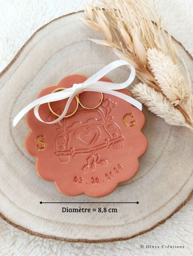 Coupelle porte-alliances personnalisable en argile terracotta