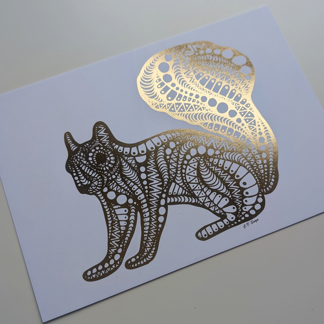 Squirrel Foil Print