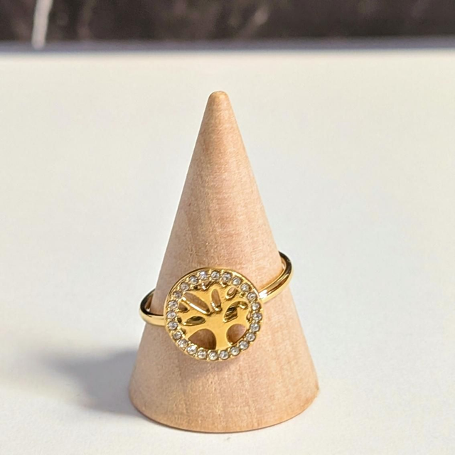 Bague arbre de vie doré 