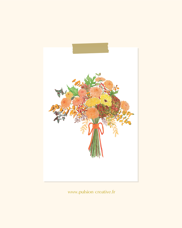 Illustration Bouquet Eté indien