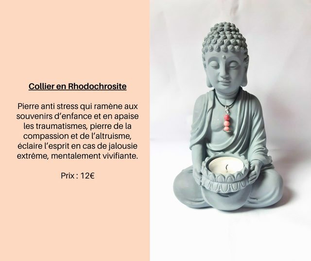 1- Collier en Rhodochrosite