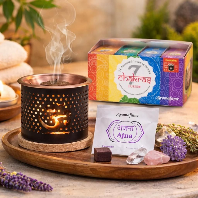 "Chakras" - Kit diffuseur à charbon naturel - Aromafume
