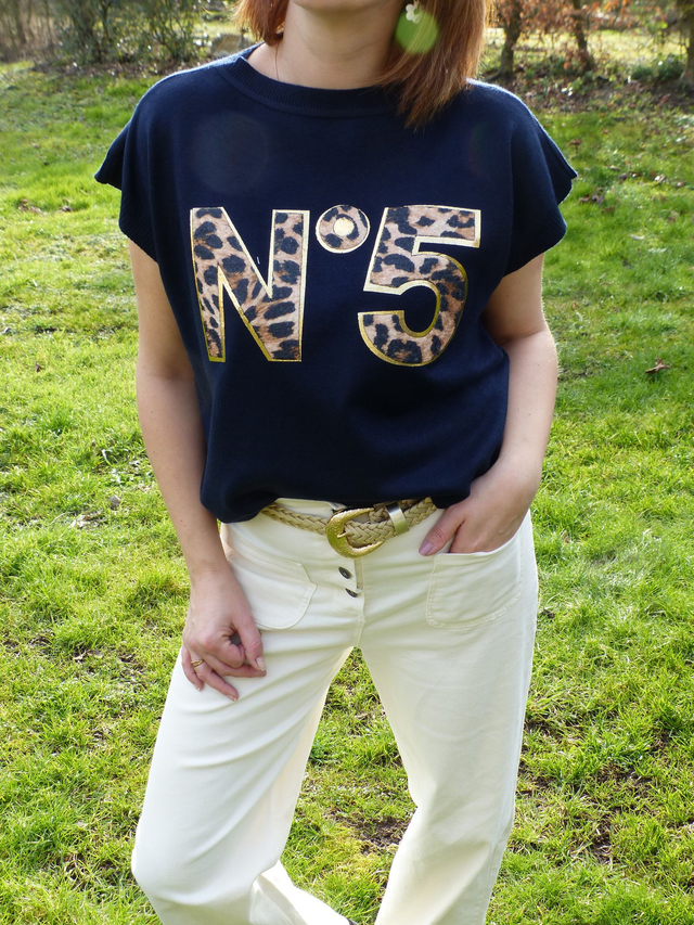 pull n°5 bleu marine